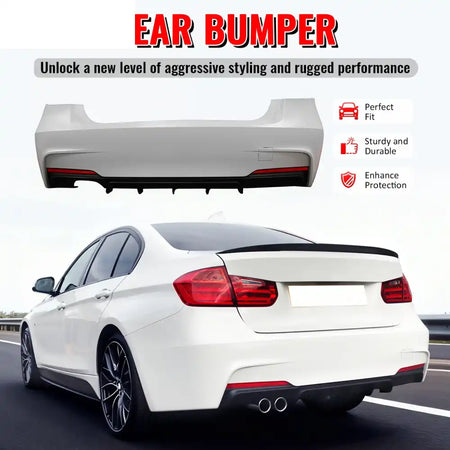 2012-2018 BMW F30 3-Series M Performance Style Rear Bumper Cover PP Unpainted Black