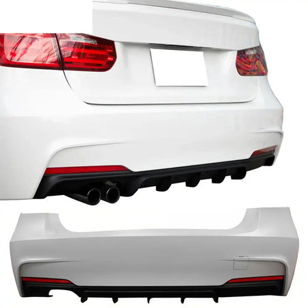 2012-2018 BMW F30 3-Series M Performance Style Rear Bumper Cover PP Unpainted Black