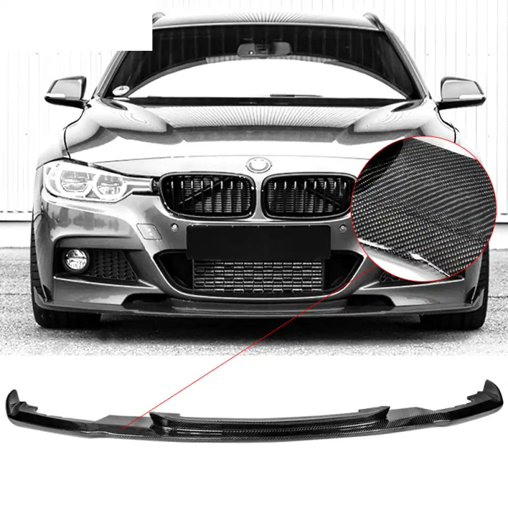 2012-2018 BMW F30 3 Series M Sport Front Bumper Lip Chin Spoiler Carbon Fiber / HM Style / Carbon Fiber