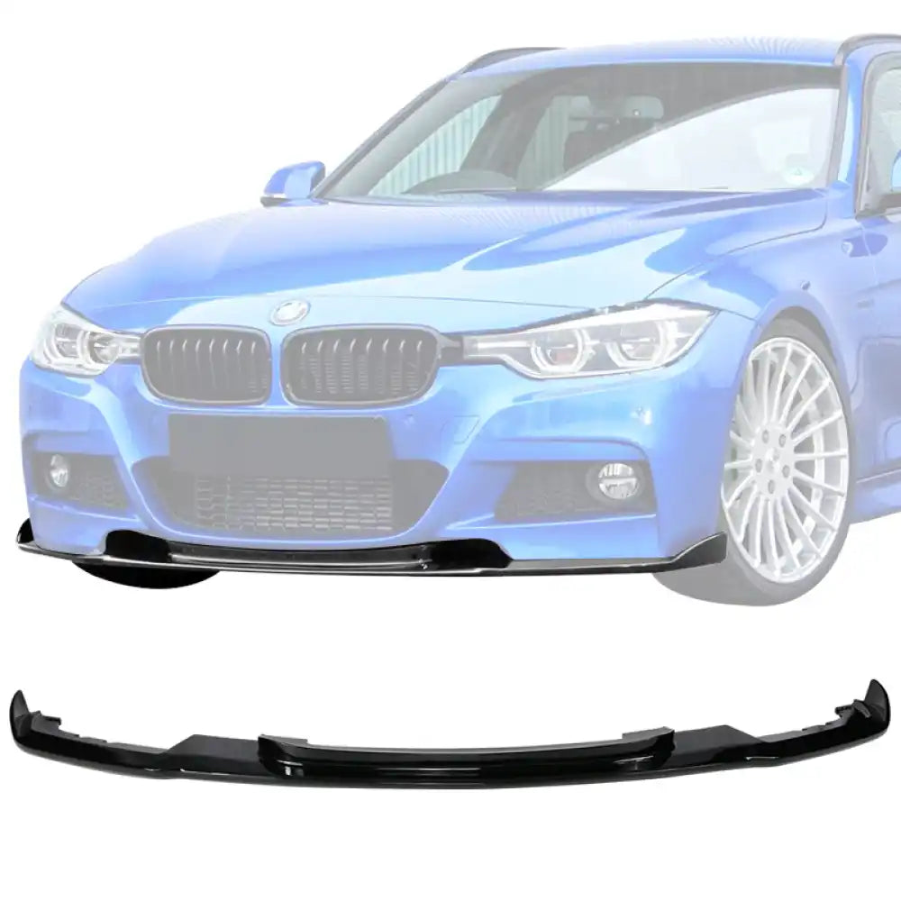 2012-2018 BMW F30 3 Series M Sport Front Bumper Lip Chin Spoiler Gloss Black / HM Style / ABS