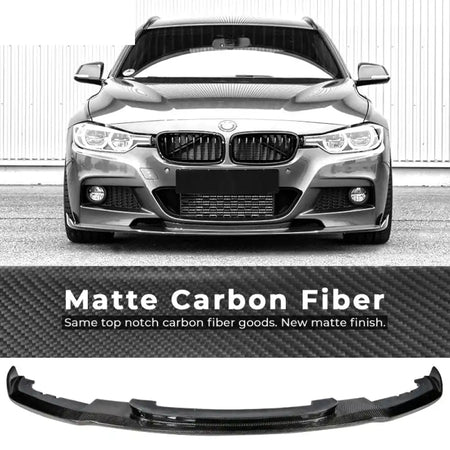 2012-2018 BMW F30 3 Series M Sport Front Bumper Lip Chin Spoiler Matte Carbon Fiber / HM Style / Carbon Fiber