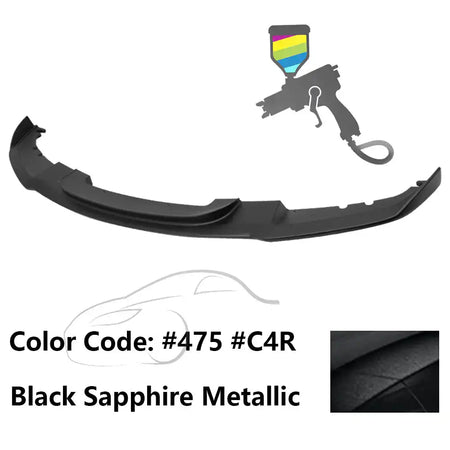 2012-2018 BMW F30 3 Series M Sport Front Bumper Lip Chin Spoiler Painted #475, C4R Black Sapphire Metallic