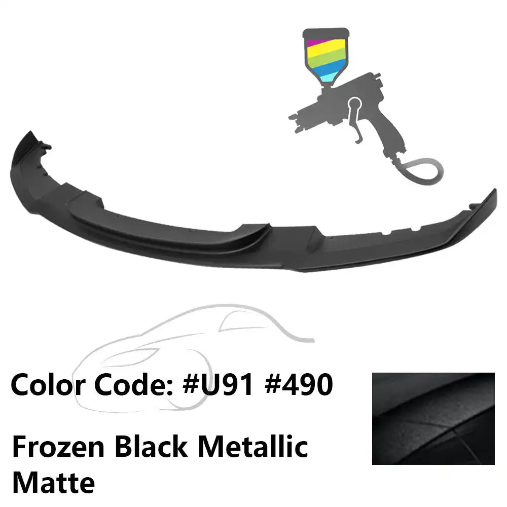2012-2018 BMW F30 3 Series M Sport Front Bumper Lip Chin Spoiler Painted #490, U91 Black Metallic Matte
