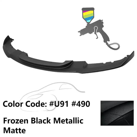 2012-2018 BMW F30 3 Series M Sport Front Bumper Lip Chin Spoiler Painted #490, U91 Black Metallic Matte