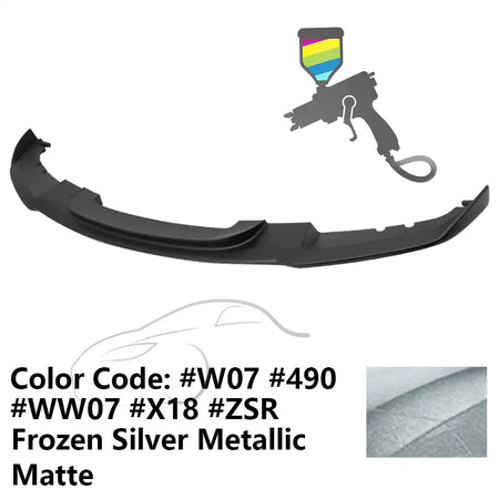 2012-2018 BMW F30 3 Series M Sport Front Bumper Lip Chin Spoiler Painted #490, W07 Silver Metallic Matte