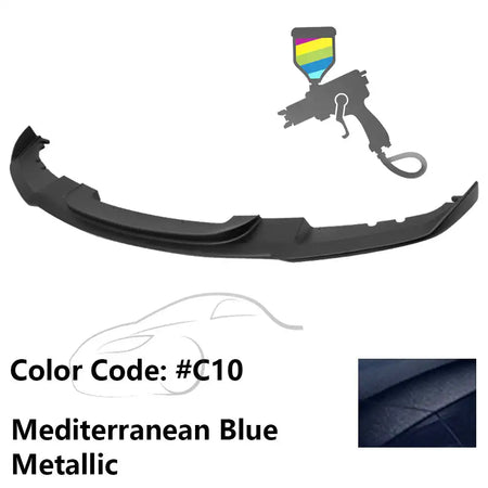 2012-2018 BMW F30 3 Series M Sport Front Bumper Lip Chin Spoiler Painted #C10 Mediterranean Blue Metallic