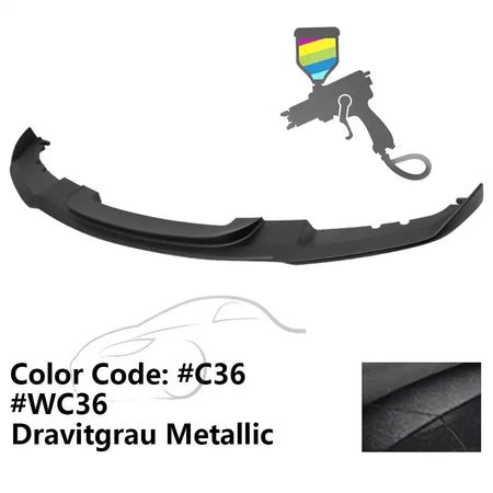 2012-2018 BMW F30 3 Series M Sport Front Bumper Lip Chin Spoiler Painted #C36, WC36 Dravitgrau Metallic