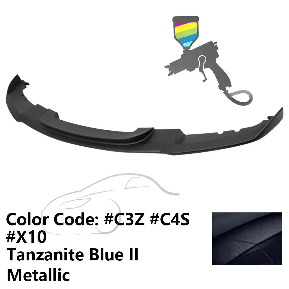 2012-2018 BMW F30 3 Series M Sport Front Bumper Lip Chin Spoiler Painted #C3Z, C4S, X10 Tanzanite Blue II Metallic