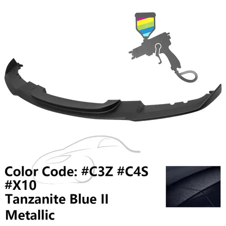 2012-2018 BMW F30 3 Series M Sport Front Bumper Lip Chin Spoiler Painted #C3Z, C4S, X10 Tanzanite Blue II Metallic