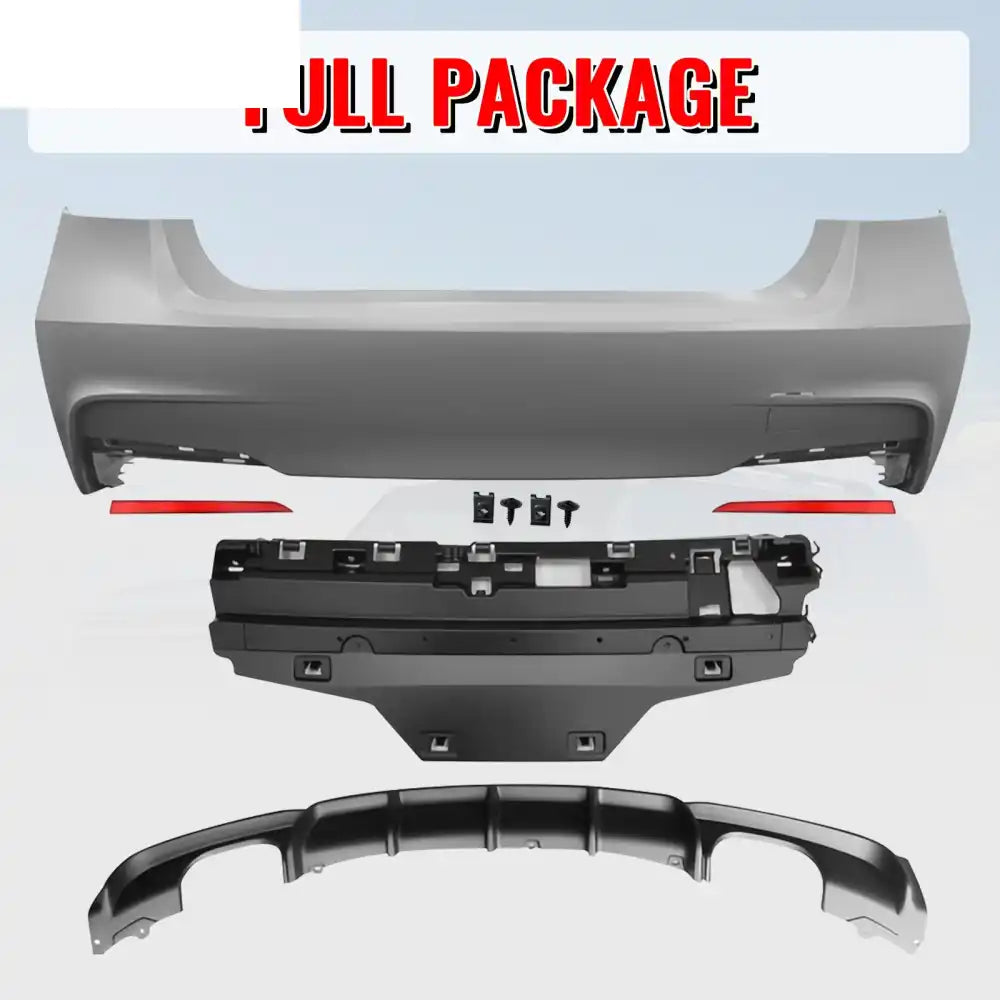 2012-2018 BMW F30 3 Series MP Style Rear Bumper Cover W/Diffuser PP Unpainted Black