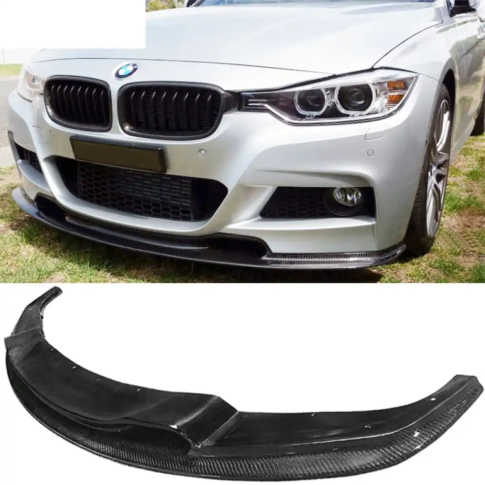 2012-2018 BMW F30 F31 M-Tech M-Sport VR Front Bumper Lip Carbon Fiber Carbon Fiber