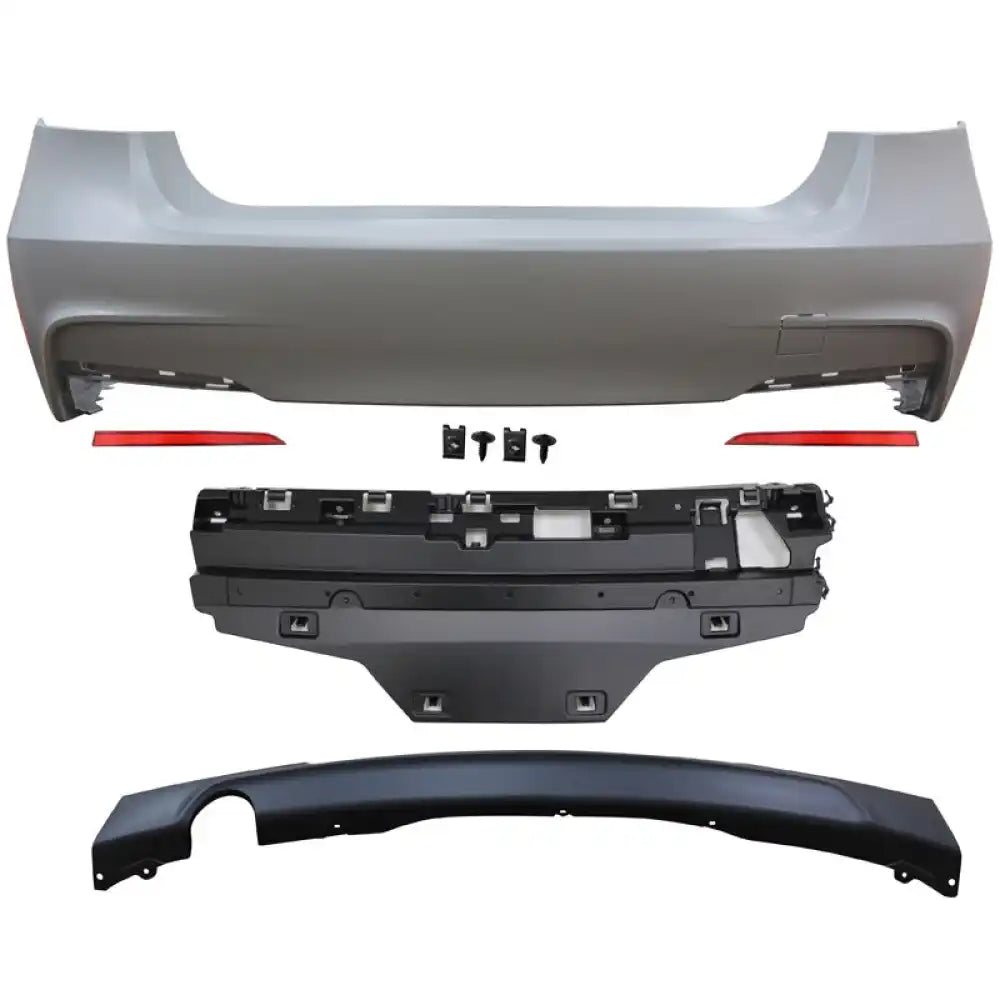 2012-2018 BMW F30 F35 3 Series Sedan Rear Bumper Cover W/Diffuser PP Unpainted Black