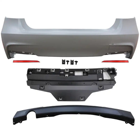 2012-2018 BMW F30 F35 3 Series Sedan Rear Bumper Cover W/Diffuser PP Unpainted Black