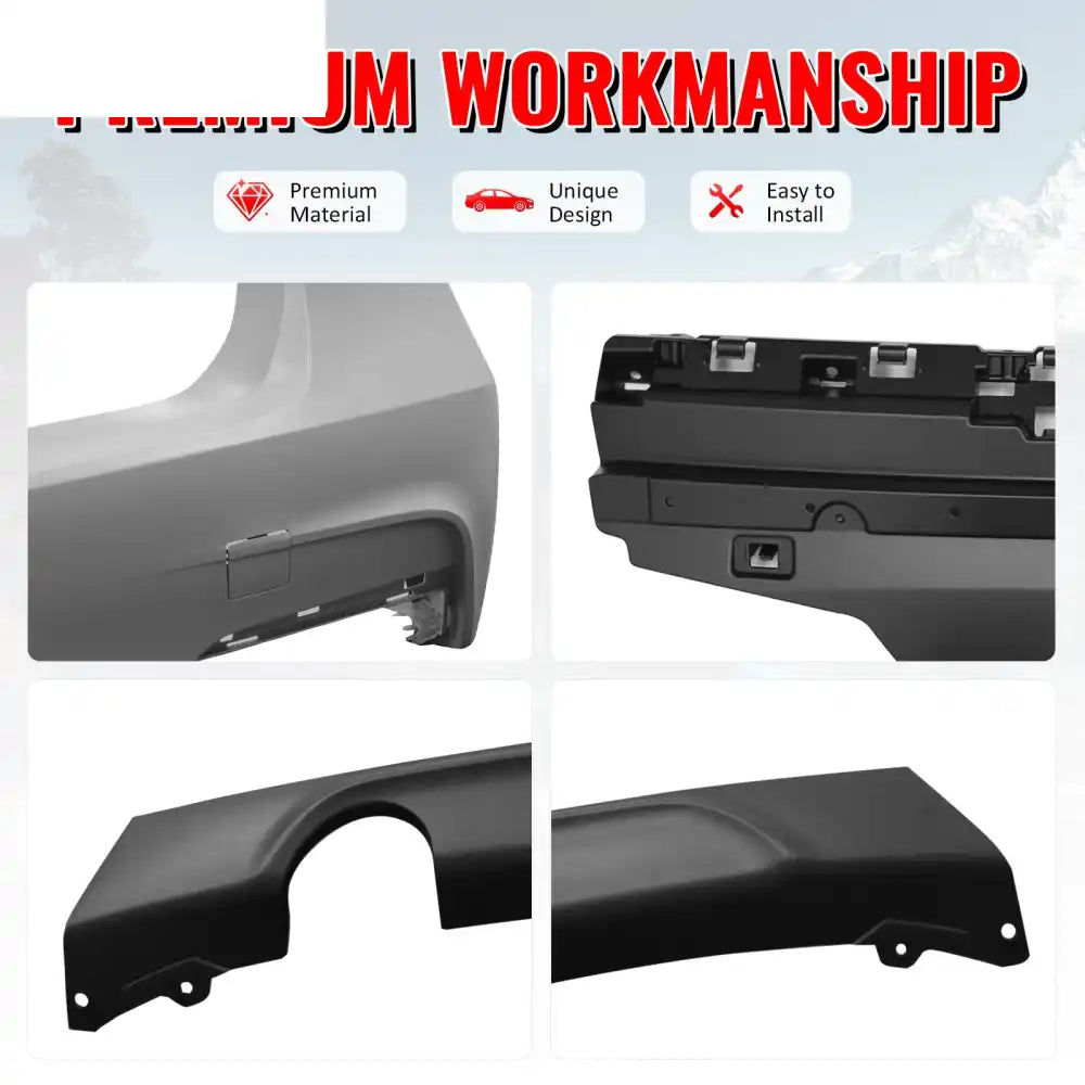 2012-2018 BMW F30 F35 3 Series Sedan Rear Bumper Cover W/Diffuser PP Unpainted Black