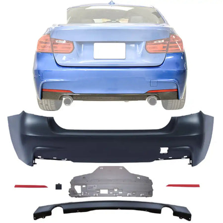 2012-2018 BMW F30 M-Tech Rear Bumper 335i Single Muffler Twin Outlet