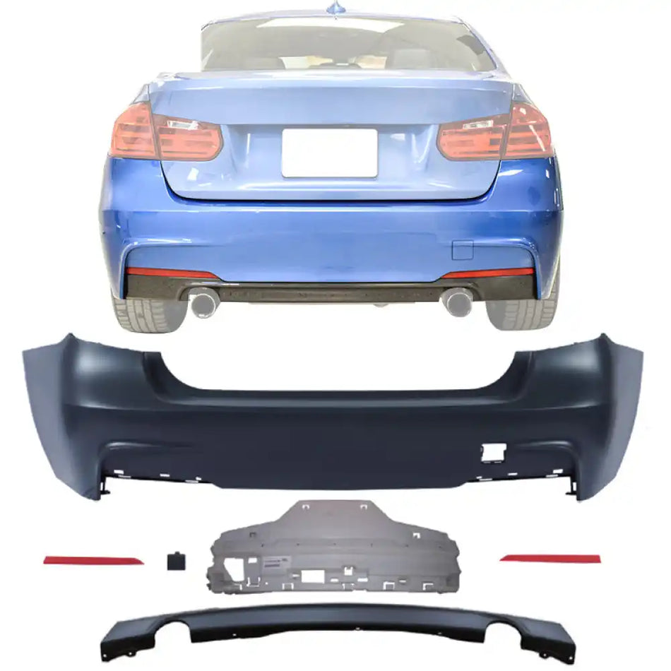 2012-2018 BMW F30 M-Tech Rear Bumper 335i Single Muffler Twin Outlet