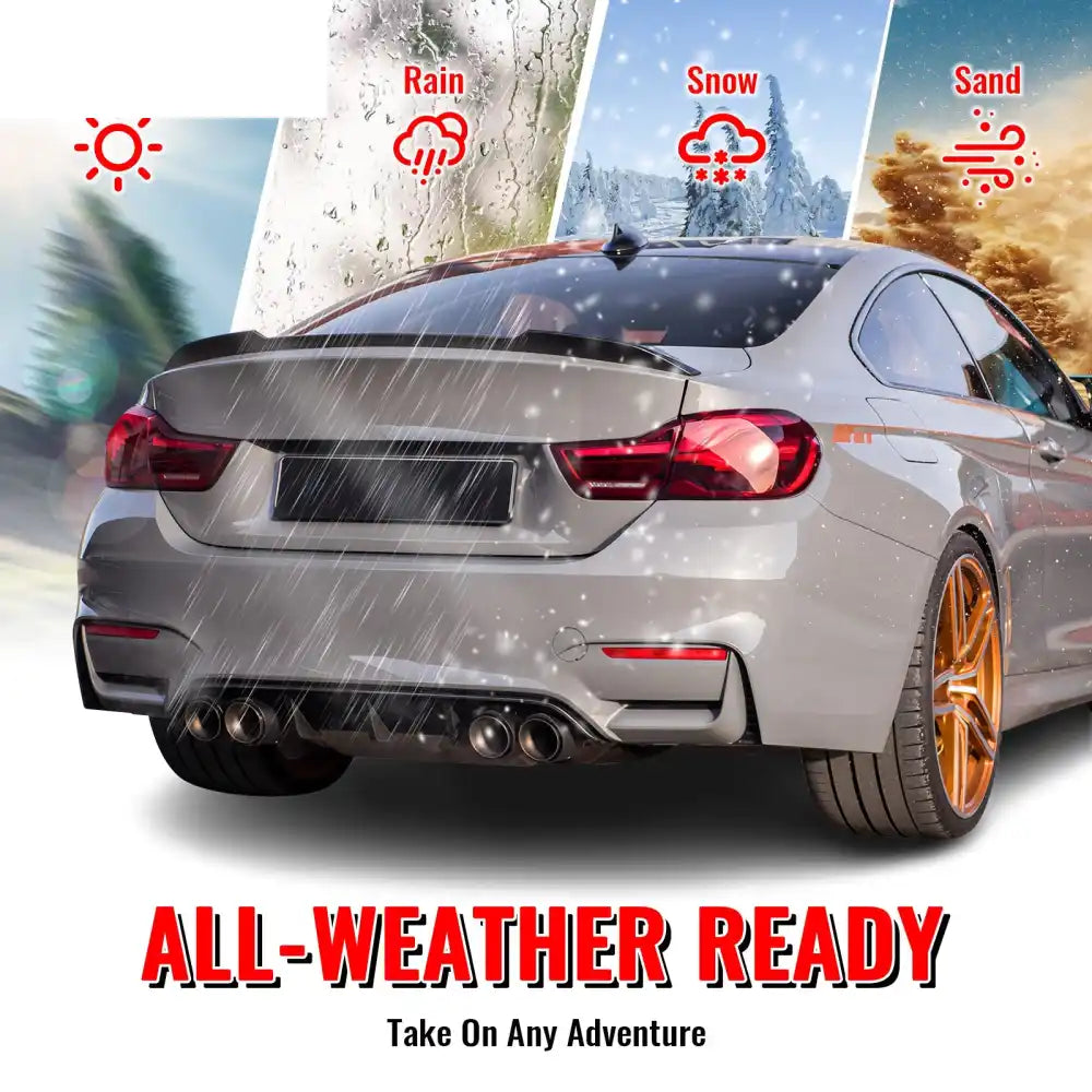 2012-2019 BMW F30 3-Series Sedan 4Dr M3 M4 Style Rear Bumper Cover PP Unpainted Black