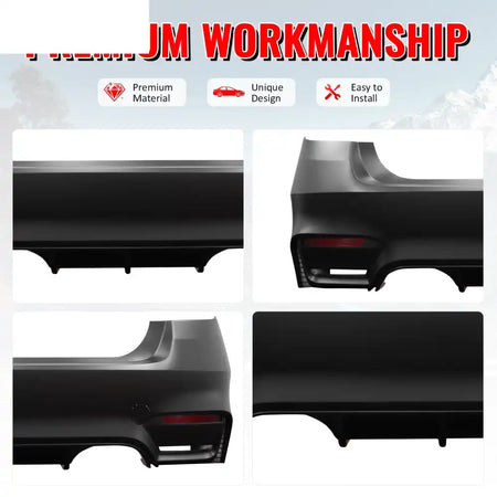 2012-2019 BMW F30 3-Series Sedan 4Dr M3 M4 Style Rear Bumper Cover PP Unpainted Black