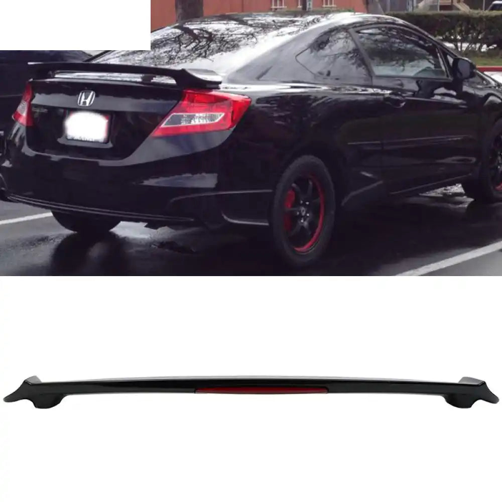 2012 Honda Civic Si LX Coupe Trunk Spoiler with LED Brake Light ABS