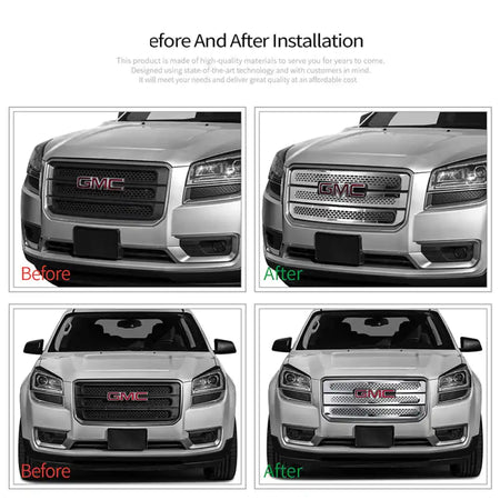 2013-2016 GMC Acadia SL/SLE/SLT Chrome Tape On Grille Overlay 3 Bar