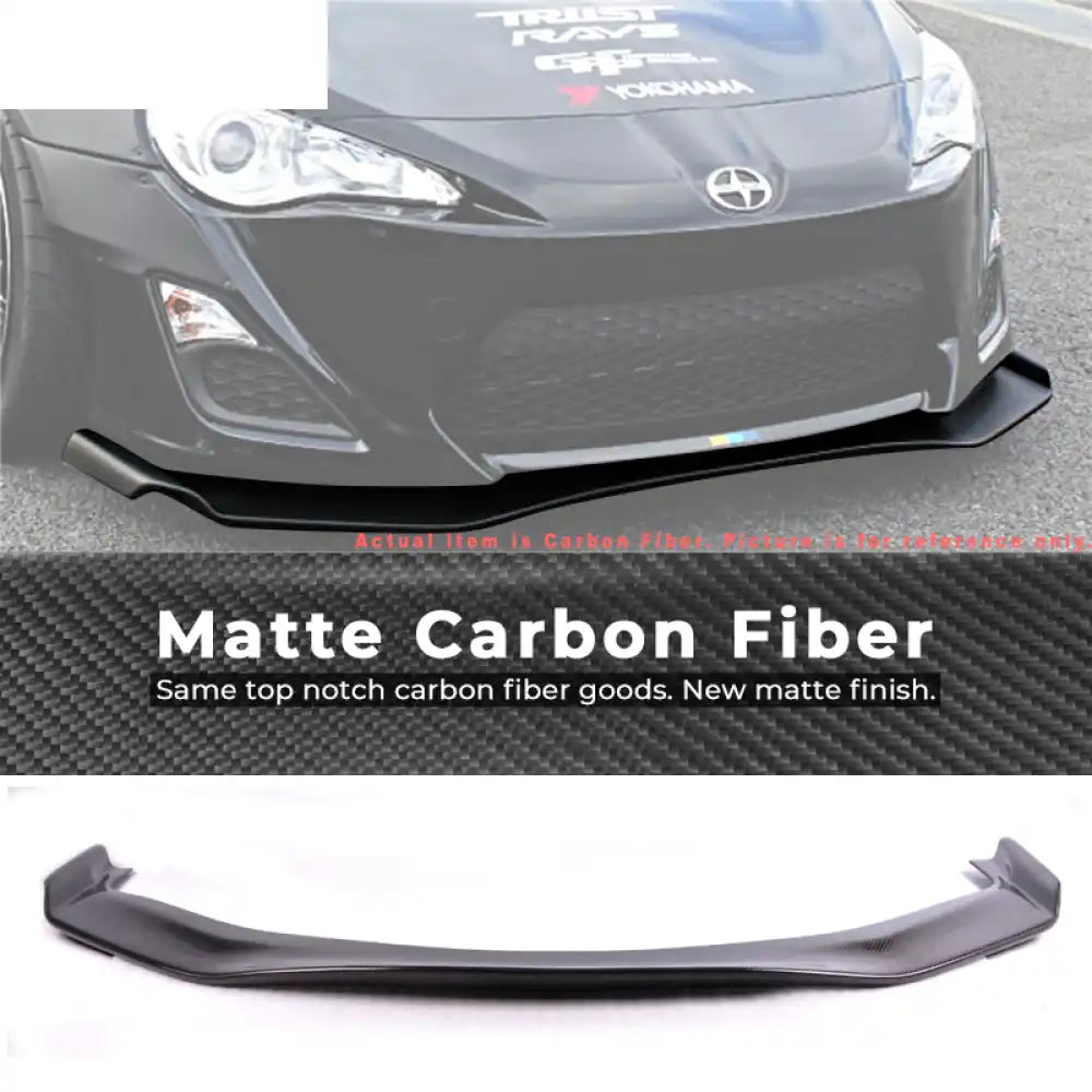 2013-2016 Scion FRS GR Style Front Bumper Lip Spoiler Splitter Matte Carbon Fiber