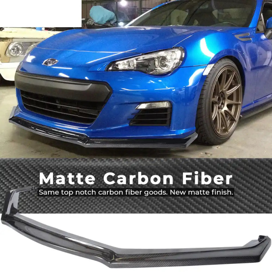 2013-2016 Subaru BRZ CS2 Style Front Bumper Lip Spoiler Carbon Fiber Matte Carbon Fiber