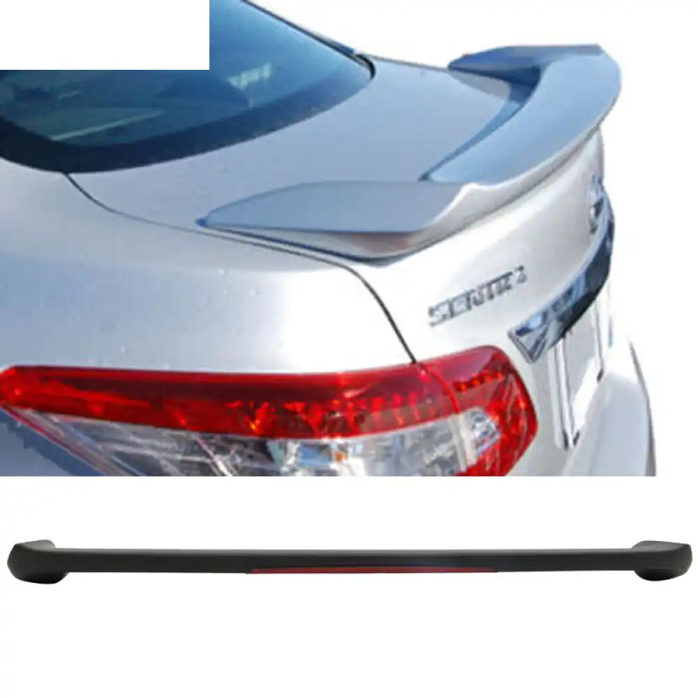 2013-2019 Nissan Sentra Sedan Matte Black Rear Spoiler Wing LED Light