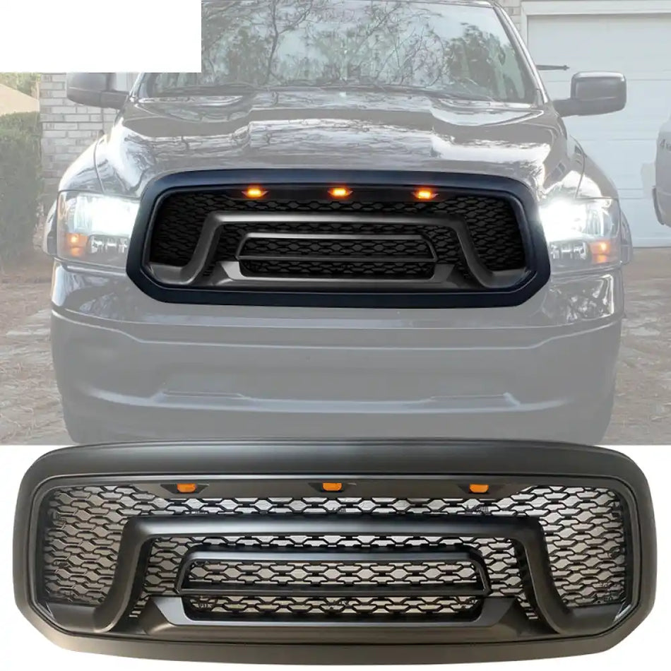 2013-2023 Dodge Ram 1500 Classic Grill Rebel Style Front Grille Matte Black