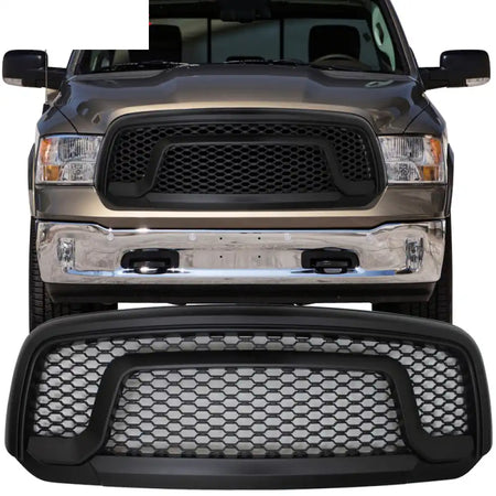 2013-2024 Dodge Ram 1500 Honeycomb R Style Black Front Grille ABS