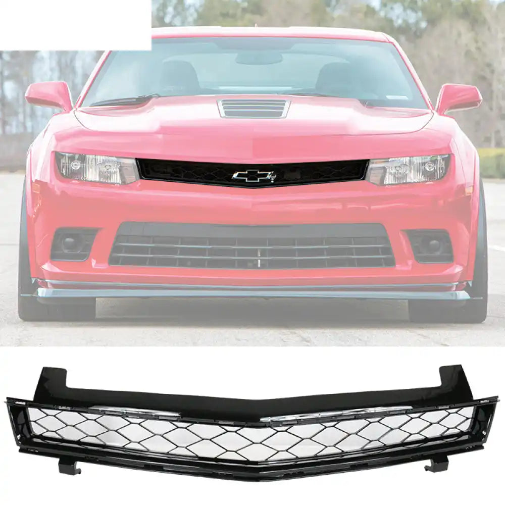 2014-2015 Chevy Camaro Z28 Style Black Front Upper Mesh Grille