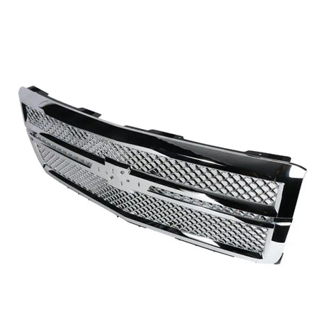2014-2015 Chevy Silverado 1500 B Style Silver Front Bumper Grille ABS Chrome