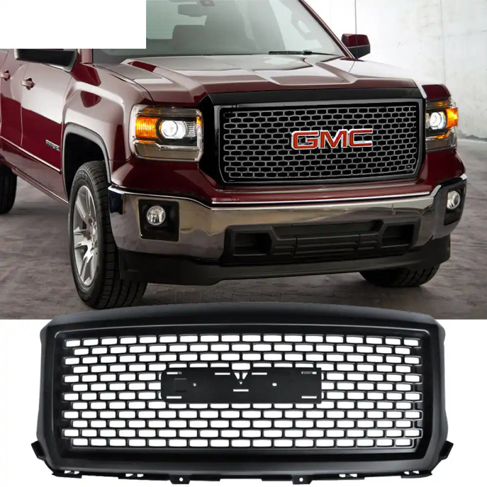 2014-2015 GMC Sierra 1500 Denali Black Front Bumper Hood Grille ABS