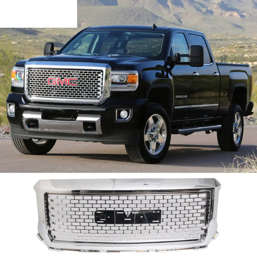 2014-2015 GMC Sierra 1500 Vertical Chrome Front Upper Grille Grill ABS