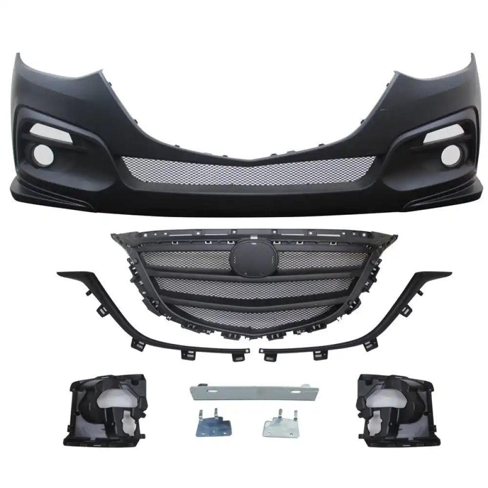 2014-2016 Mazda 3 KS Style Unpainted Front Bumper Conversion W/ Grille