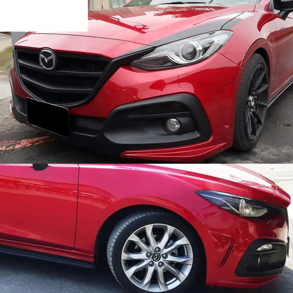 2014-2016 Mazda 3 KS Style Unpainted Front Bumper Conversion W/ Grille