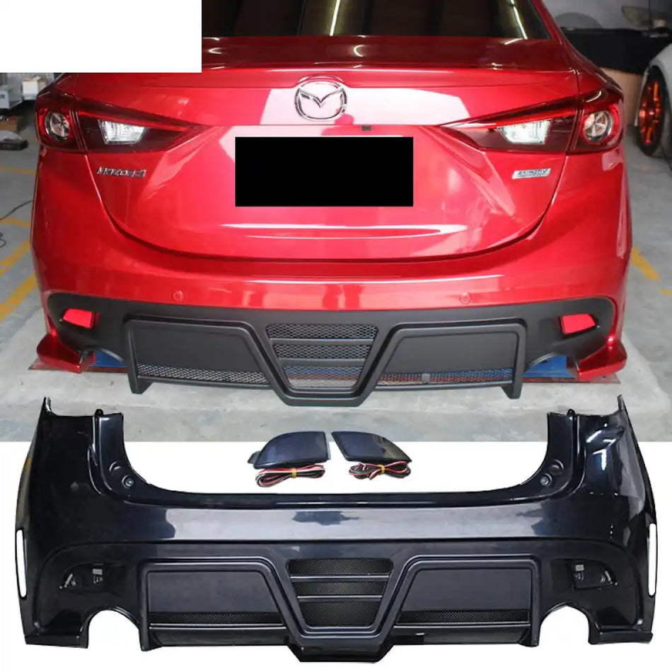 2014-2016 Mazda 3 Sedan KS Style Rear Bumper Conversion W/ LED Lights