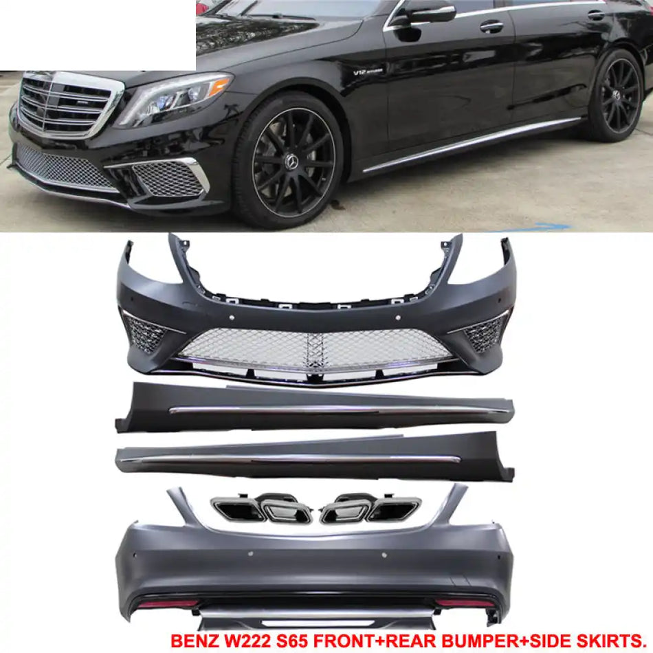 2014-2017 Benz W222 S Class PDC Front + Rear Bumper Cover + Side Skirt