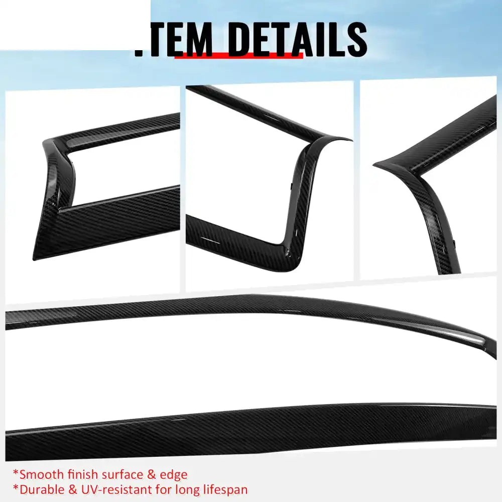 2014-2017 Infiniti Q50 OE Style Front Bumper Upper Grille Frame Trim Replacement Carbon Fiber Print ABS Carbon Fiber