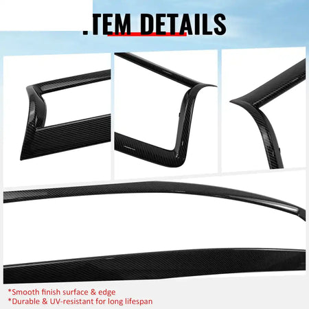 2014-2017 Infiniti Q50 OE Style Front Bumper Upper Grille Frame Trim Replacement Carbon Fiber Print ABS Carbon Fiber