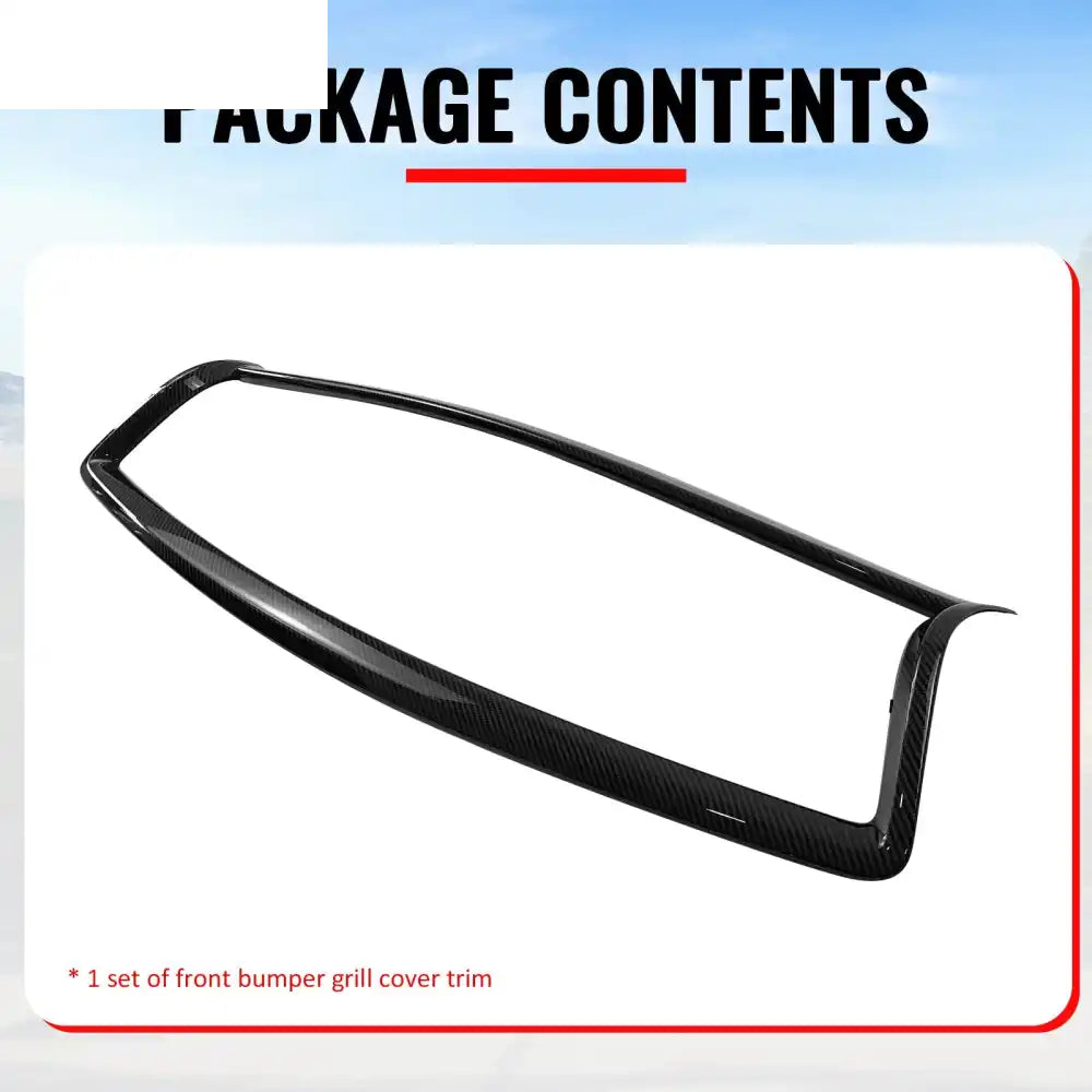 2014-2017 Infiniti Q50 OE Style Front Bumper Upper Grille Frame Trim Replacement Carbon Fiber Print ABS Carbon Fiber