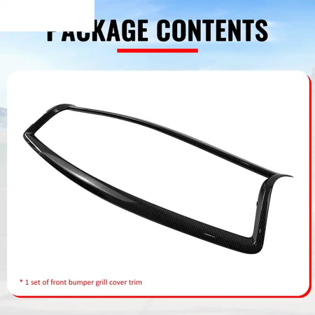 2014-2017 Infiniti Q50 OE Style Front Bumper Upper Grille Frame Trim Replacement Carbon Fiber Print ABS Carbon Fiber