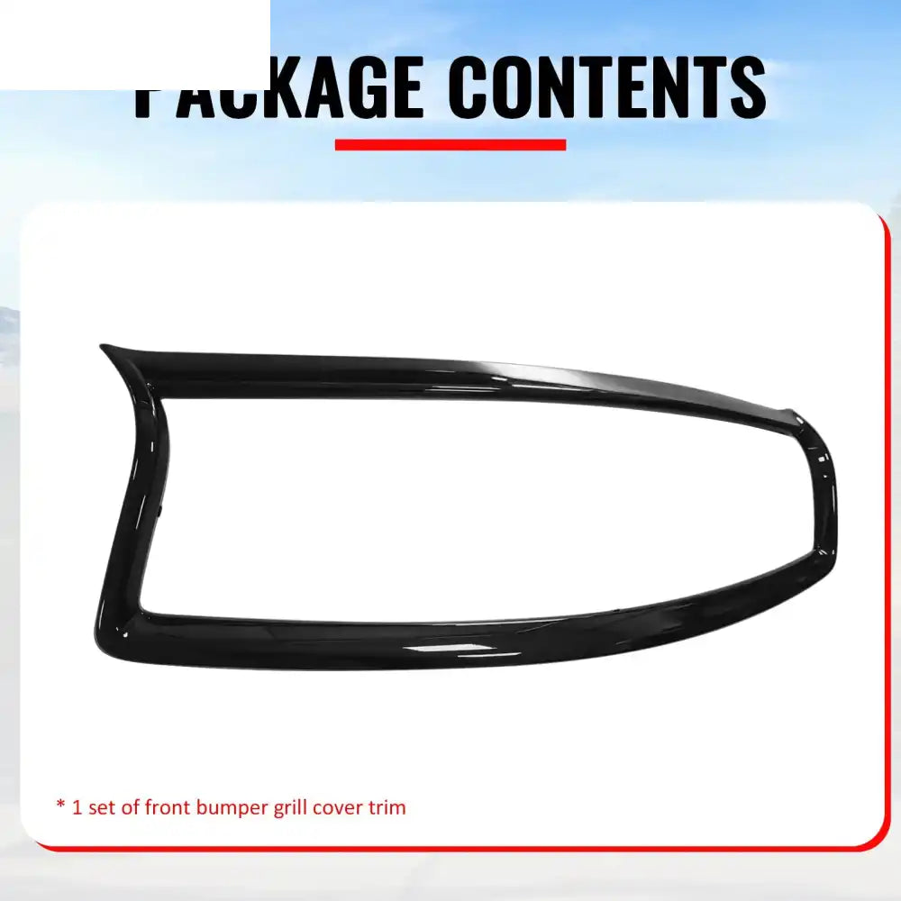 2014-2017 Infiniti Q50 OE Style Front Bumper Upper Grille Frame Trim Replacement Gloss Black ABS Gloss Black