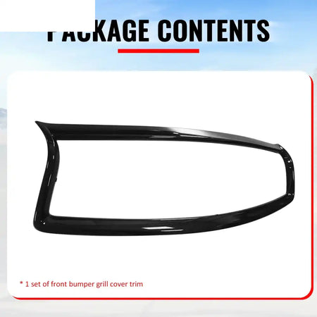 2014-2017 Infiniti Q50 OE Style Front Bumper Upper Grille Frame Trim Replacement Gloss Black ABS Gloss Black