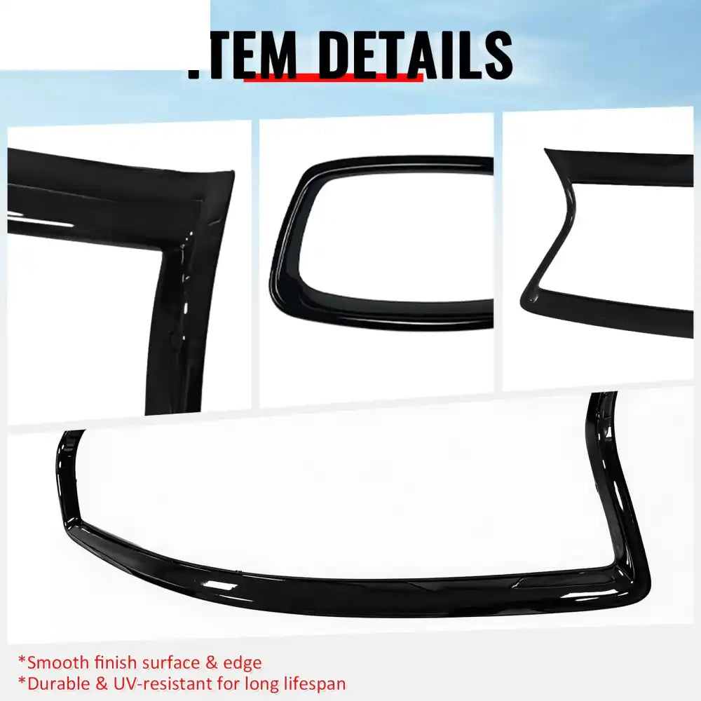 2014-2017 Infiniti Q50 OE Style Front Bumper Upper Grille Frame Trim Replacement Gloss Black ABS Gloss Black
