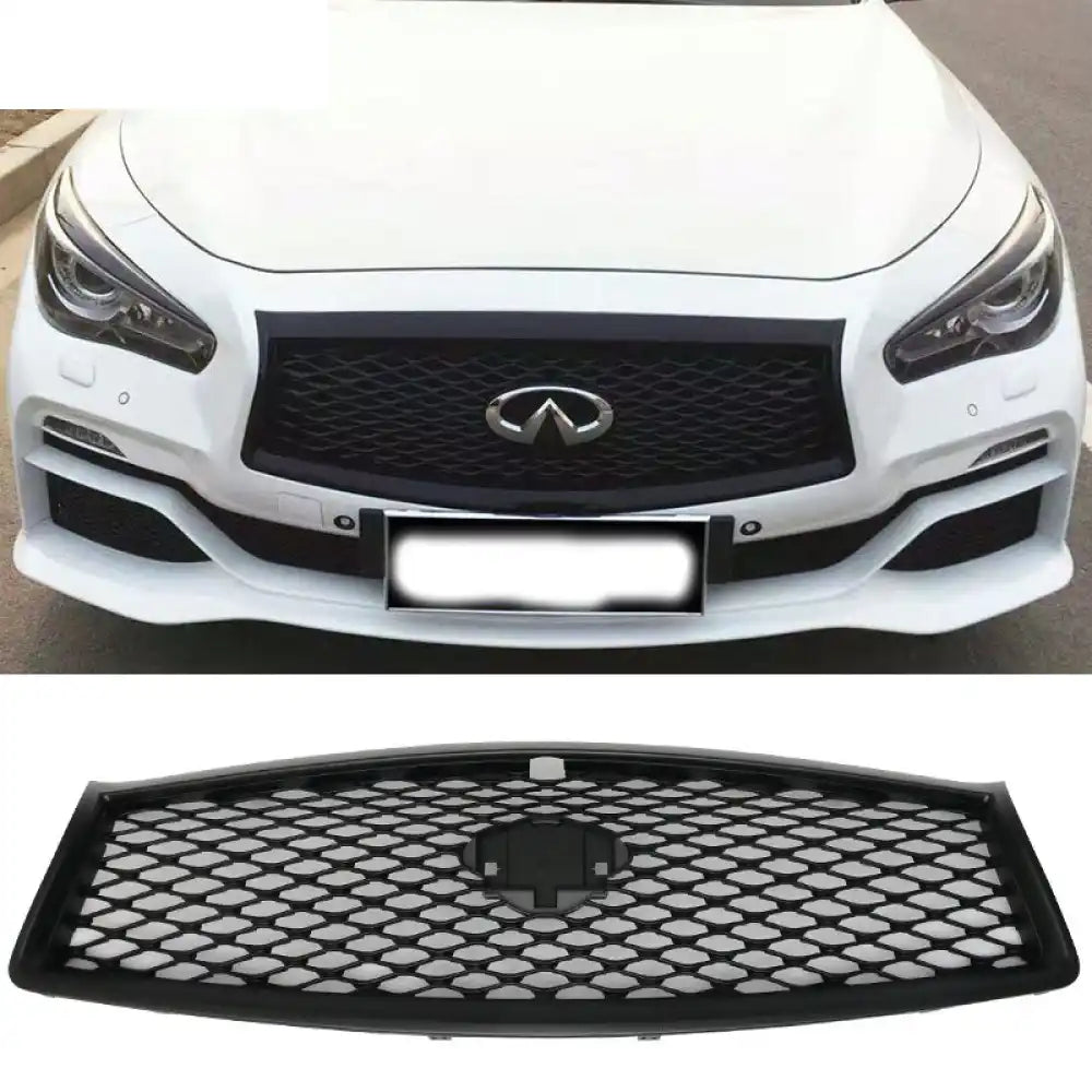 2014-2017 Infiniti Q50 Sedan Eau Rouge Black Concept Car Mesh Grille Painted Matte Black