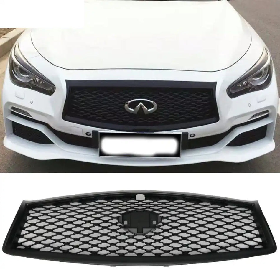 2014-2017 Infiniti Q50 Sedan Eau Rouge Black Concept Car Mesh Grille Painted Matte Black