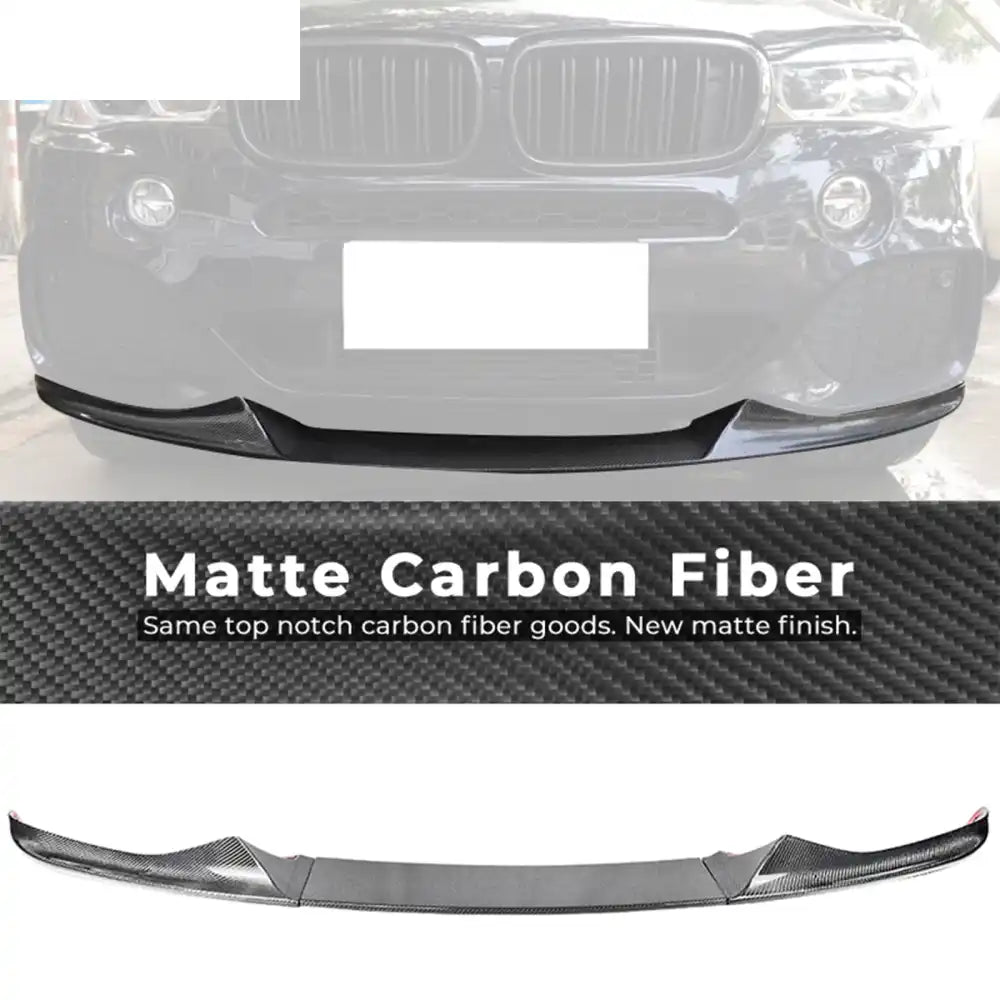 2014-2018 BMW F15 X5 MT MP Style Front Bumper Lip Carbon Fiber CF Matte Carbon Fiber
