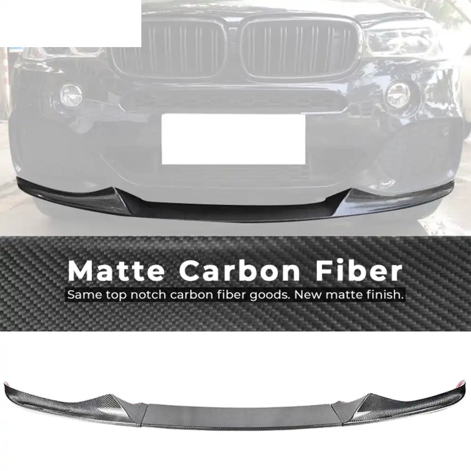 2014-2018 BMW F15 X5 MT MP Style Front Bumper Lip Carbon Fiber CF Matte Carbon Fiber