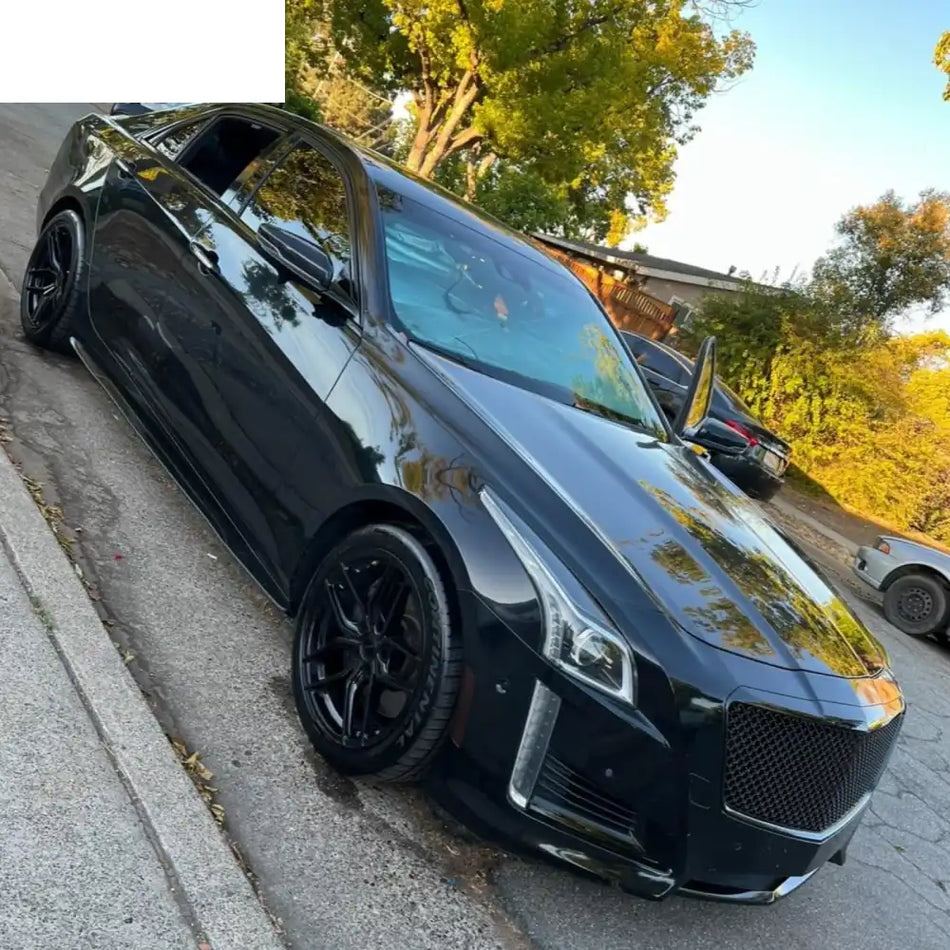 2014-2019 Cadillac CTS B Style Black Front Bumper Hood Grille ABS