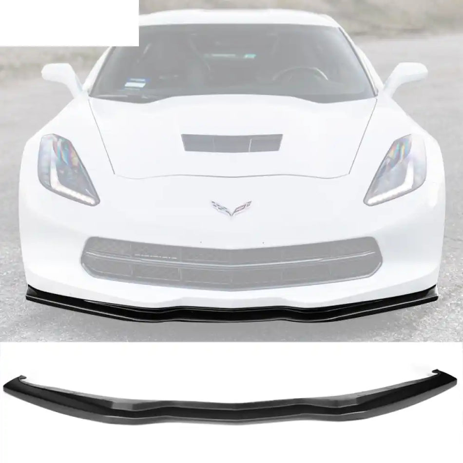 2014-2019 Chevy Corvette C7 Stingray Front Bumper Lip Splitter Matte Black / ABS